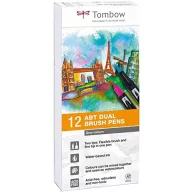   Ecsetfilc - Kéthegyű filctoll készlet , Tombow ABT Dual Brush Pen / Grey -  (12 db)