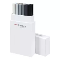   Ecsetfilc - Kéthegyű filctoll készlet , Tombow ABT Dual Brush Pen / Grey -  (12 db)