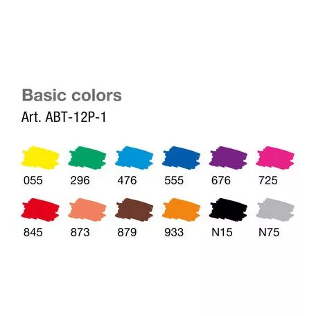 Ecsetfilc - Kéthegyű filctoll készlet , Tombow ABT Dual Brush Pen / Primary -  (12 db)