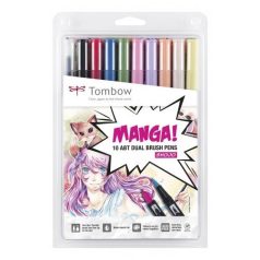   Ecsetfilc - Kéthegyű filctoll készlet , Tombow ABT Dual Brush Pen / Manga-Set Shojo -  (10 db)