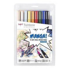   Ecsetfilc - Kéthegyű filctoll készlet , Tombow ABT Dual Brush Pen / Manga-Set Shonen -  (10 db)