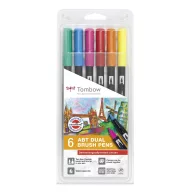   Tombow ABT Dual Brush Pen Kéthegyű filctoll készlet - Dermatologically (6 db)