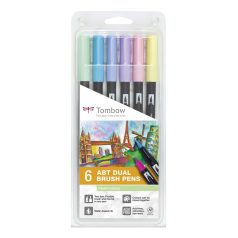   Tombow ABT Dual Brush Pen Kéthegyű filctoll - Pastel colours (6 db)