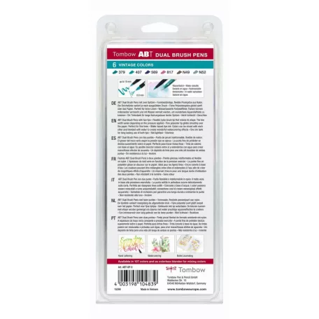 Tombow ABT Dual Brush Pen Kéthegyű filctoll készlet - Vintage Colours (6 db)