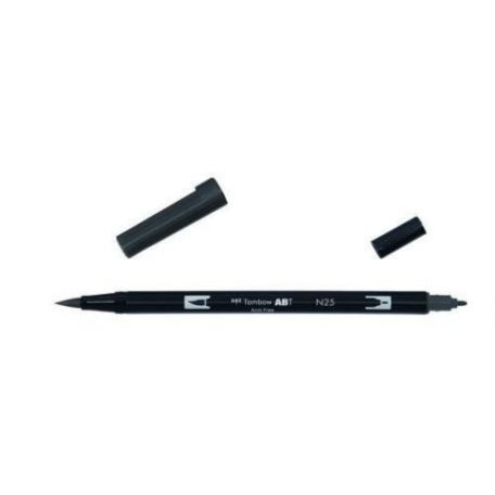 Tombow ABT Dual Brush Pen Kéthegyű filctoll - ABT-N25 - lamp black (1 db)