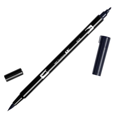 Tombow ABT Dual Brush Pen Kéthegyű filctoll - ABT-N15 - black (1 db)