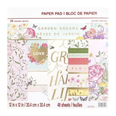 Papírkészlet 12", Craft Smith Paper Pad / Garden Dreams -  (48 lap)