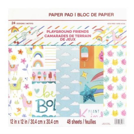 Papírkészlet 12", Craft Smith Paper Pad / Playground Friends  -  (48 lap)