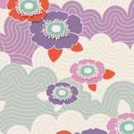   TILDA 100% pamut szövet 50X55 cm, Tilda LazyDays / Frances - Lilac (1 db)