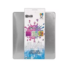   Tároló , Plate storage tin / impressables squares in squares 7" -  (1 db)