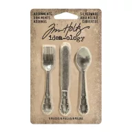   Díszítőelem , Tim Holtz Idea-ology / Adornments silverware -  (9 db)