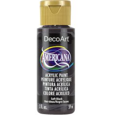   Akrilfesték matt 59ml - Soft Black - DecoArt Americana® Acrylics (1 db)