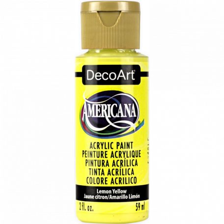Akrilfesték matt 59ml - Lemon Yellow (transparent) - DecoArt Americana® Acrylics (1 db)