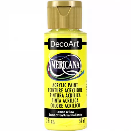 Akrilfesték matt 59ml - Lemon Yellow (transparent) - DecoArt Americana® Acrylics (1 db)