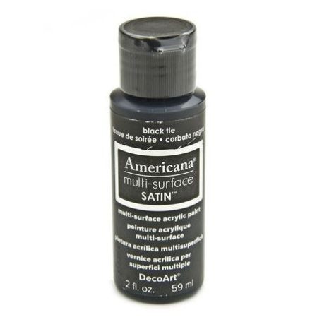 Akrilfesték - selyemfényű 59ml - Black Tie - DecoArt Americana® Multi-Surface Satin (1 db)