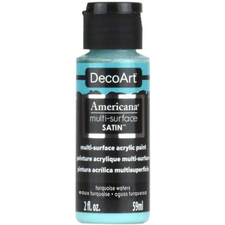 Akrilfesték - selyemfényű 59ml - Turquoise Waters - DecoArt Americana® Multi-Surface Satin (1 db)
