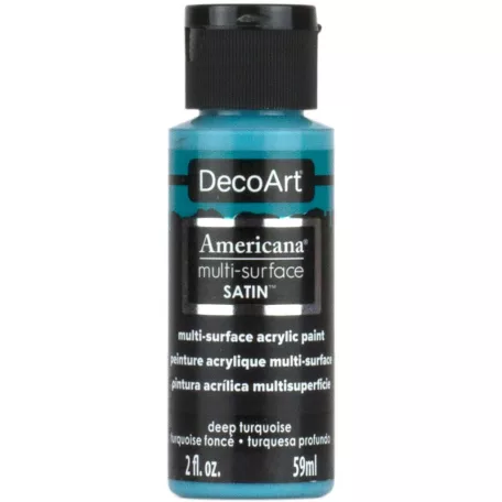 Akrilfesték - selyemfényű 59ml - Deep Turquoise - DecoArt Americana® Multi-Surface Satin (1 db)
