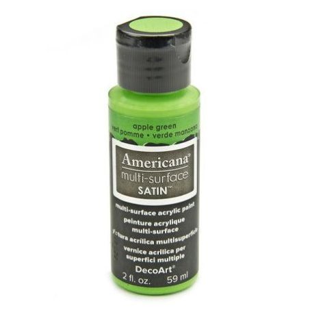 Akrilfesték - selyemfényű 59ml - Apple Green - DecoArt Americana® Multi-Surface Satin (1 db)