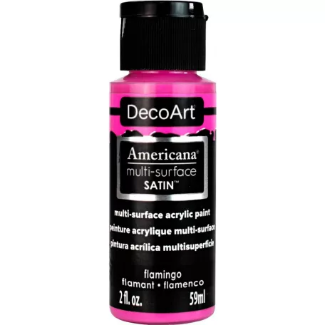 Akrilfesték - selyemfényű 59ml - Flamingo - DecoArt Americana® Multi-Surface Satin (1 db)