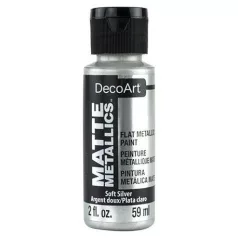   Matt metál festék 59ml, Soft Silver / DecoArt Matte Metallics (1 db)