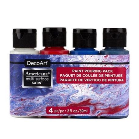 Akril festék készlet 4 x 59ml, DecoArt Paint Pouring Kits / Multi-Surface Patriotic Pouring Kit -  (4 db)