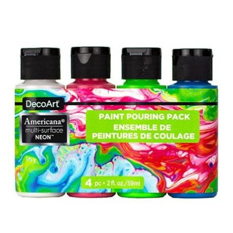 Neon Akril festék készlet 4 x 59ml, DecoArt Paint Pouring Kits / Multi-Surface Neons Pouring Kit -  (4 db)