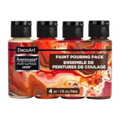   Akril festék készlet 4 x 59ml, DecoArt Paint Pouring Kits / Multi-Surface Molten Lava Pouring Kit -  (4 db)