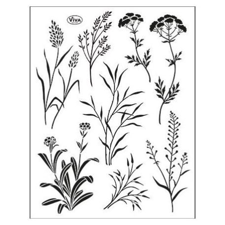 Szilikonbélyegző , Viva Decor Clear Stamp / Grasses - Flowers (1 csomag)