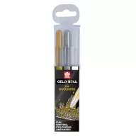  Zselés toll készlet 5", Sakura Gelly Roll / Metallic Set - Arany ,Ezüst, Fehér (3 db)