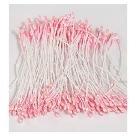 Porzó / Bibe - virág készítéshez , HC Stamen / Pink - Rózsaszín (144 db)