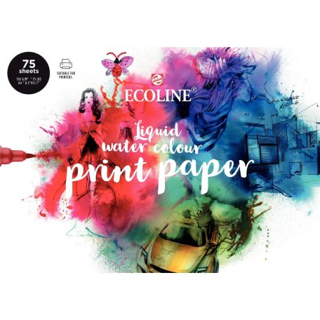 Talens Ecoline Akvarell papír - A4 - Watercolour printer paper (75 db)