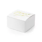Köszönetajándék doboz "Thank you" fehér - arany 6x3.5x5.5cm (10 db)