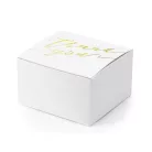 Köszönetajándék doboz "Thank you" fehér - arany 6x3.5x5.5cm (10 db)