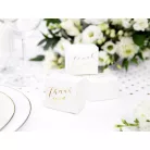 Köszönetajándék doboz "Thank you" fehér - arany 6x3.5x5.5cm (10 db)