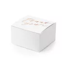 Köszönetajándék doboz "Thank you" fehér - rózsaarany 6x3.5x5.5cm (10 db)