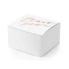 Köszönetajándék doboz "Thank you" fehér - rózsaarany 6x3.5x5.5cm (10 db)