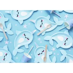 Papírtányérok – Narvál formájú (6 db)