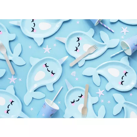 Papírtányérok – Narvál formájú (6 db)