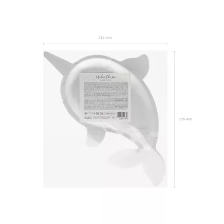 Papírtányérok – Narvál formájú (6 db)