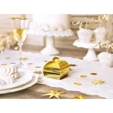 Köszönetajándék doboz arany 6x6x5.5cm (10 db)