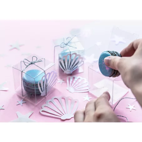 Négyzet alakú dobozok, átlátszó 5x5x5cm (10 db)