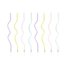   Születésnapi Gyertyák - Spirál formájú vegyes színek (8 db)