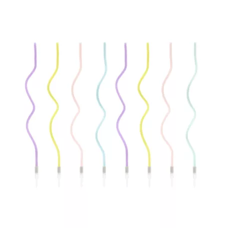 Születésnapi Gyertyák - Spirál formájú vegyes színek (8 db)