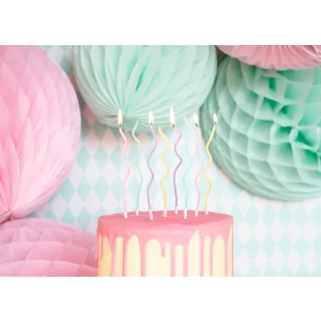 Születésnapi Gyertyák - Spirál formájú vegyes színek (8 db)