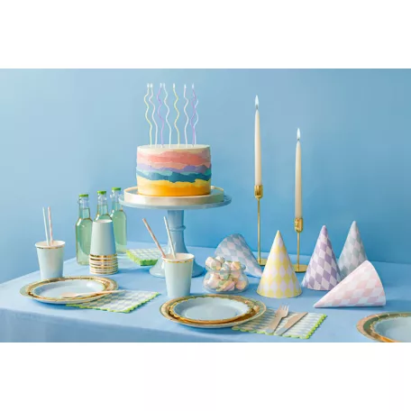 Születésnapi Gyertyák - Spirál formájú vegyes színek (8 db)