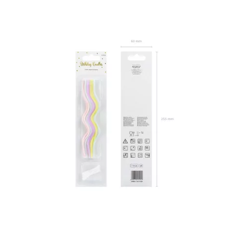 Születésnapi Gyertyák - Spirál formájú vegyes színek (8 db)