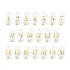 Átlátszó asztalszámok, arany (20 db)