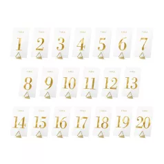 Átlátszó asztalszámok, arany (20 db)