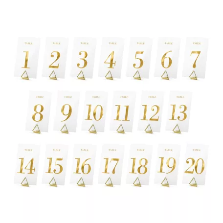 Átlátszó asztalszámok, arany (20 db)