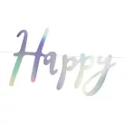 Banner "Happy Birthday" irizáló